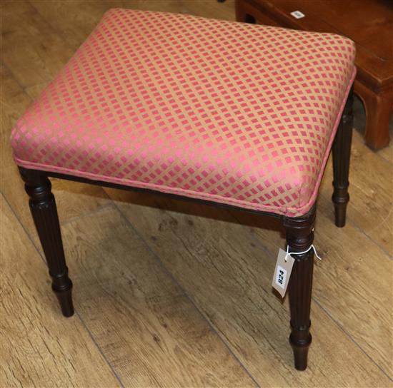 A Regency mahogany dressing stool